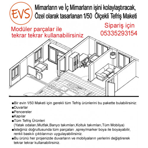 EVS 1/50 ölçek Modüler Tefriş Maketi